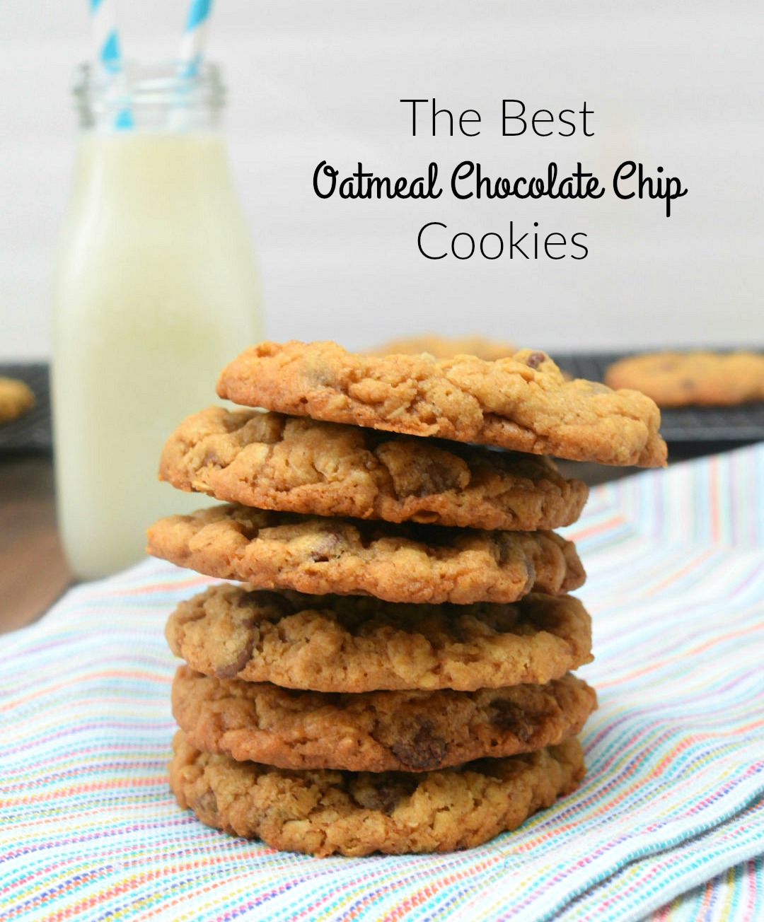 The Best Oatmeal Chocolate Chip Cookies - Three Kids and a Fish