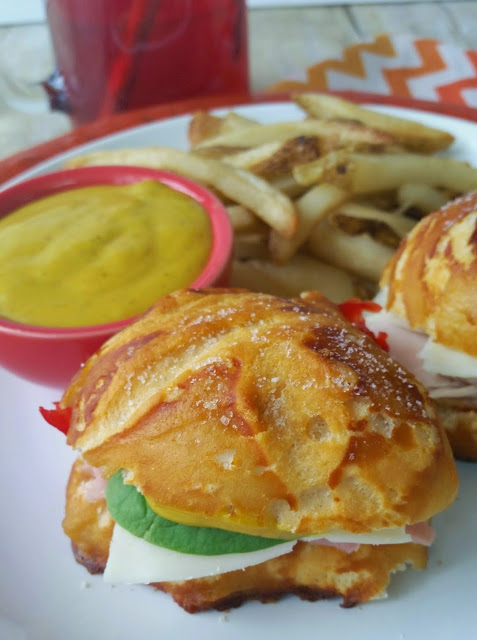 pretzel roll sandwiches