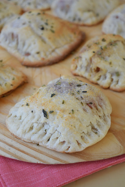 mini calzones with garden fresh tomato sauce