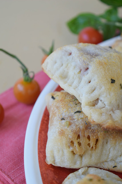 mini calzones with garden fresh tomato sauce