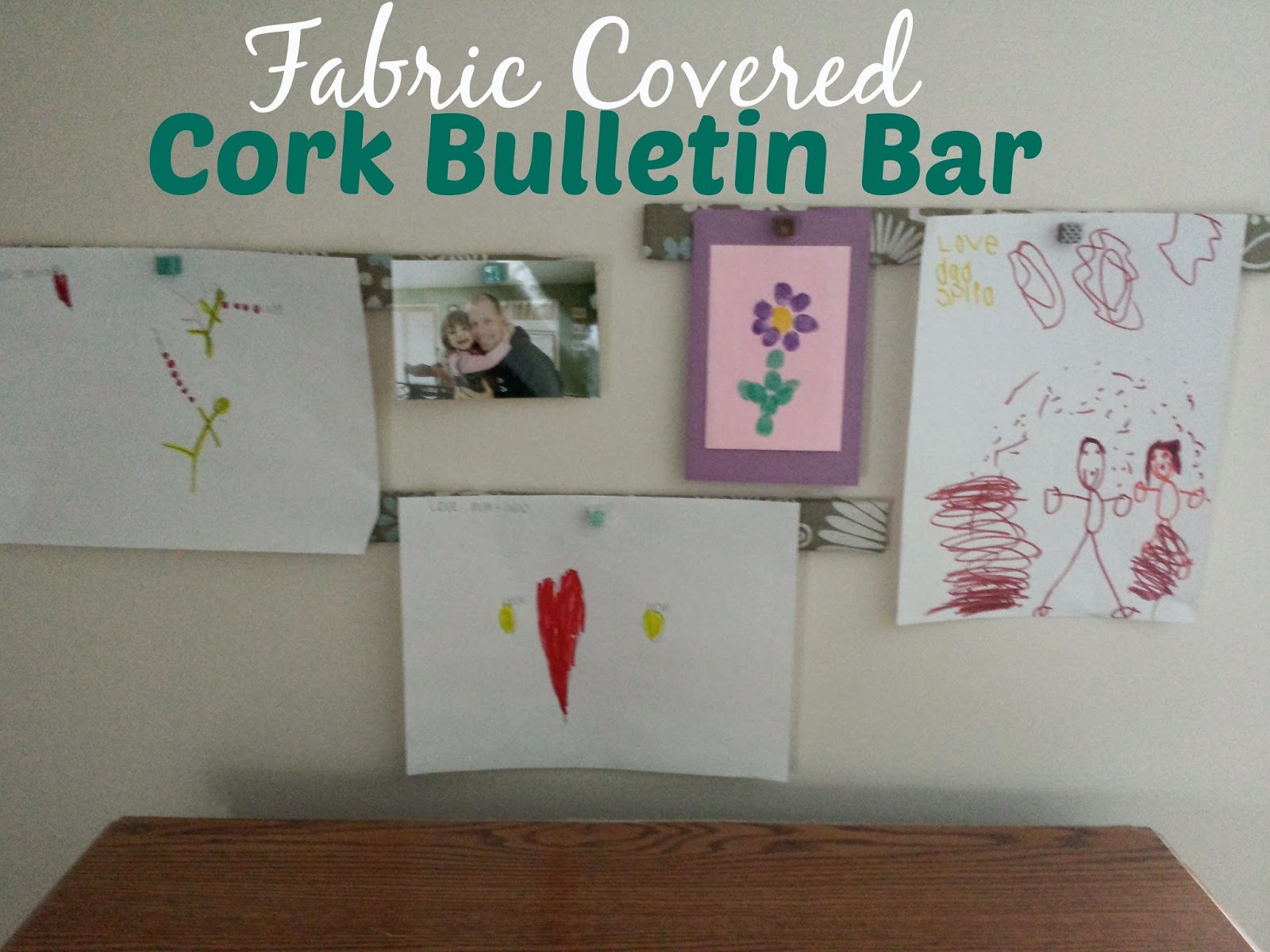 fabric covered cork bulletin bar